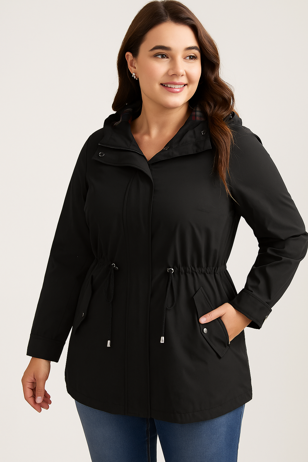 Elvessa Plaid Rain Jacket