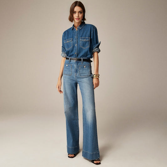 Sailor Tummy Control Wide Leg Jeans