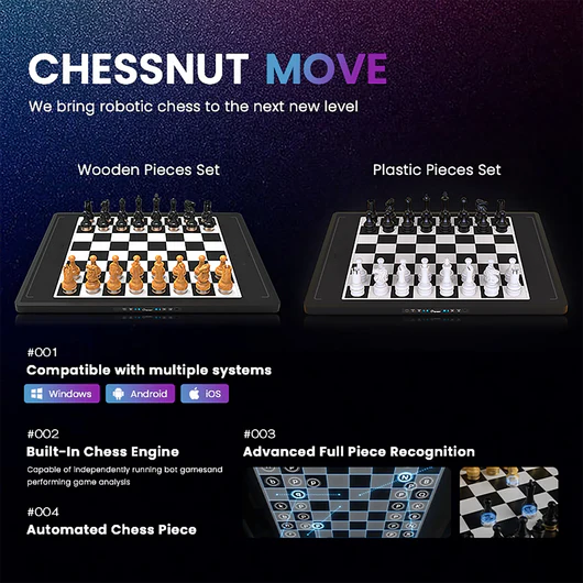 🎉Last Day Promotion 60% OFF 🔥 - Advanced robotic chessboard with wooden chess pieces